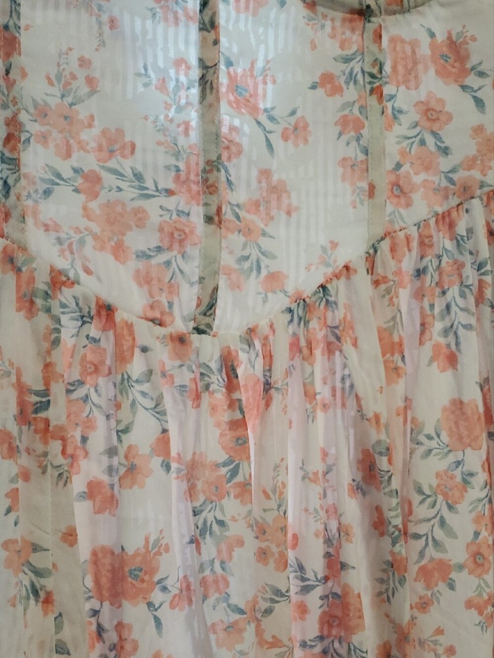 Sz LG Jessica Simpson White Dress with Coral Orange Floral Accents - Picture 3 of 11